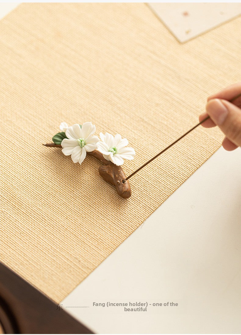 zensoullab Ceramic Apple Blossom Incense Holder