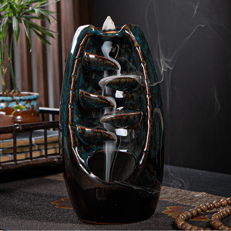 zensoullab Backflow Incense Burner Left and Right Fengyuan Kiln Change Antique Incense Large Home Creative Ornament Home Decor