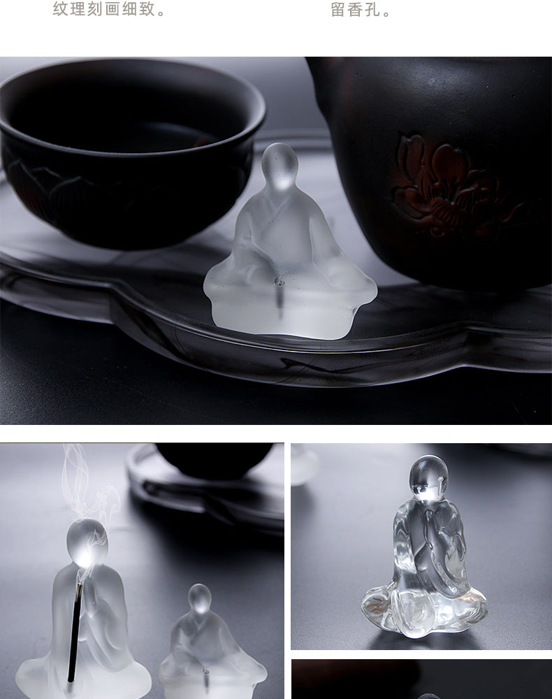 zensoullab Zen Incense Holder Creative Glass Home Incense Tea Ceremony Room Aromatherapy Stand Incense Ornament Backflow Incense Tea Ceremony Accessories