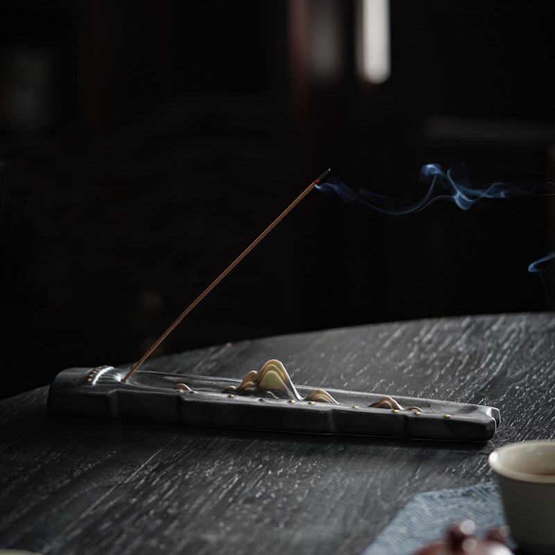 zensoullab High Mountain Flowing Water Incense Burner Ornament for Home Indoor Use, Ceramic Creative Zen Sandalwood Incense Holder