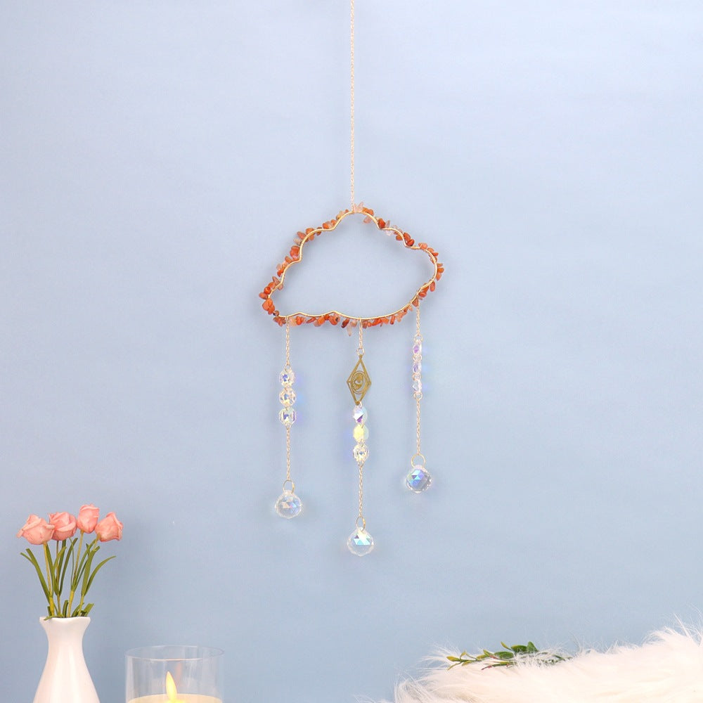 zensoullab Natural Crystal Gravel Handmade Crystal Decoration Pendant Window Outdoor Light Gathering Cloud Amethyst Sun Catcher