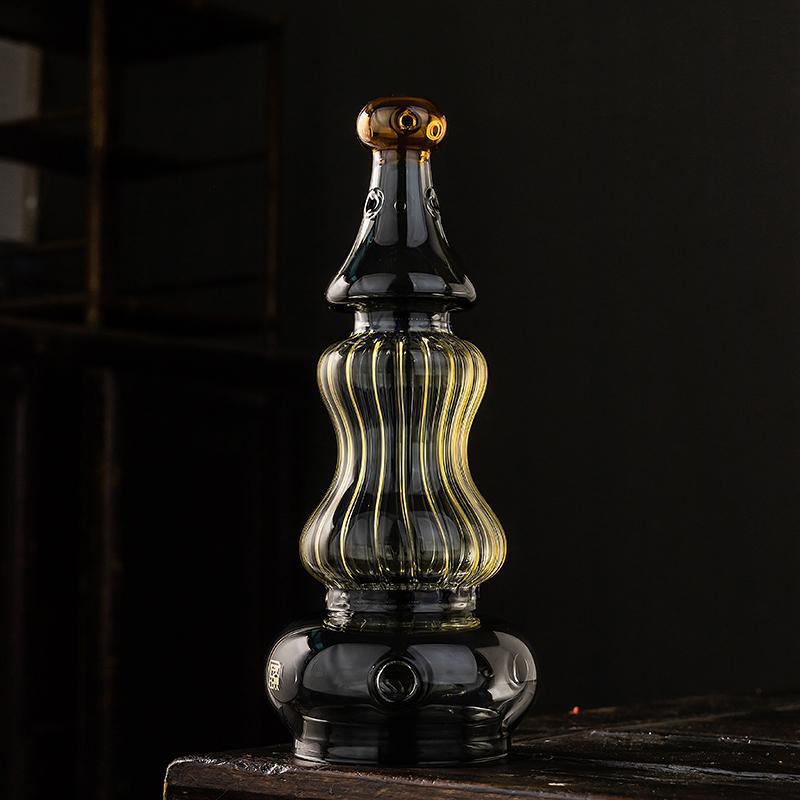 zensoullab Ancient Style Home Aromatherapy Candle Candle Holder Chinese Zen Style Antique Lampshade Glass Ornament Tea Room retro Atmosphere Lamp