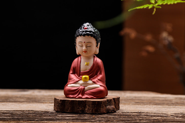 zensoullab Car Ornament Cute Little Tathagata Buddha Statue for Safety High-end Car Interior Dashboard Personalized Reclining Buddha Decoration