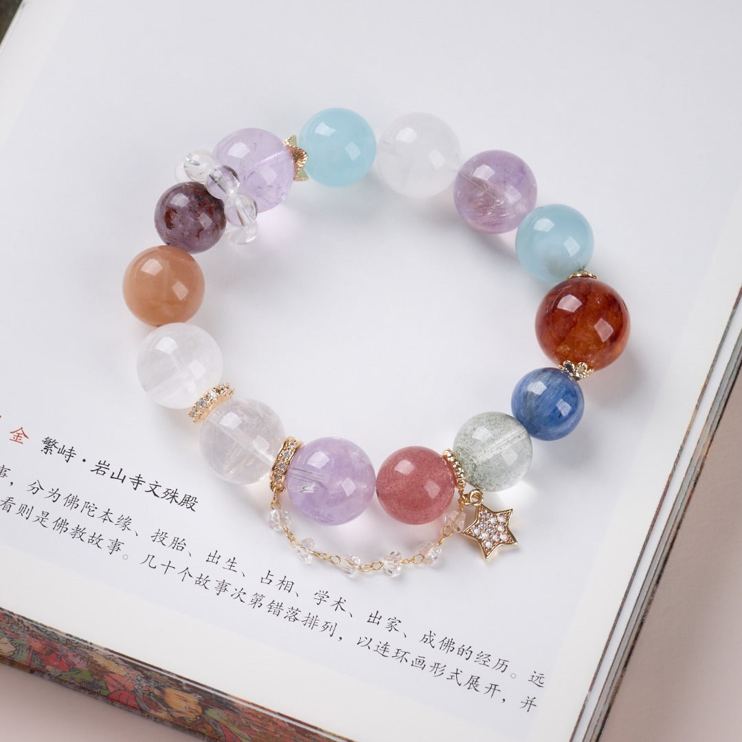 zensoullab Natural Large Point Crystal Bracelet Star Moon Fairy Princess High-end Crystal Bracelet