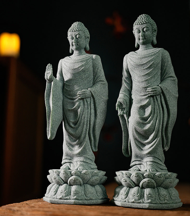 zensoullab Chinese-style Amitabha Buddha Statue Ornament Gardening Flower Tea Room Buddha Decoration Sakyamuni Buddha Fish Tank Landscaping Decoration