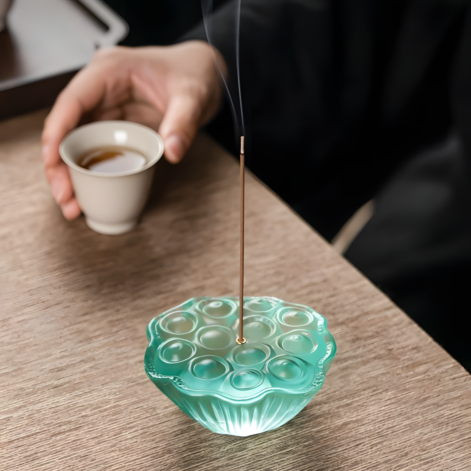 Zensoullab | Lotus Heart Serenity Glass Incense Holder