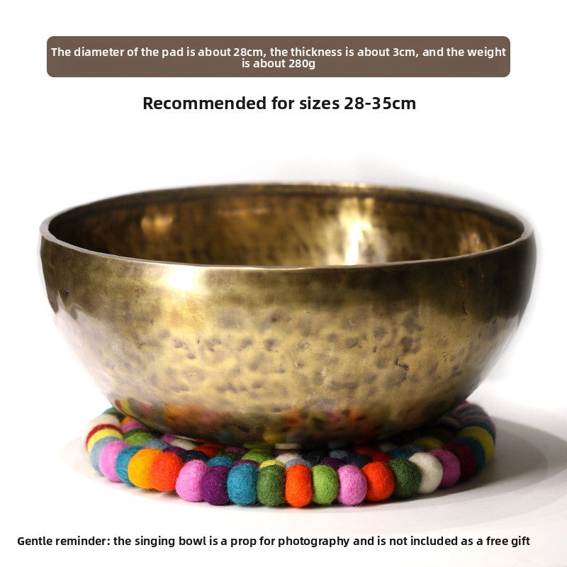 zensoullab Nepal Handmade Wool Felt Mat Round Ball Wool Ball Mat Bowl Mat Coaster Incense Burner Ritual Tool Mat Direct Supply