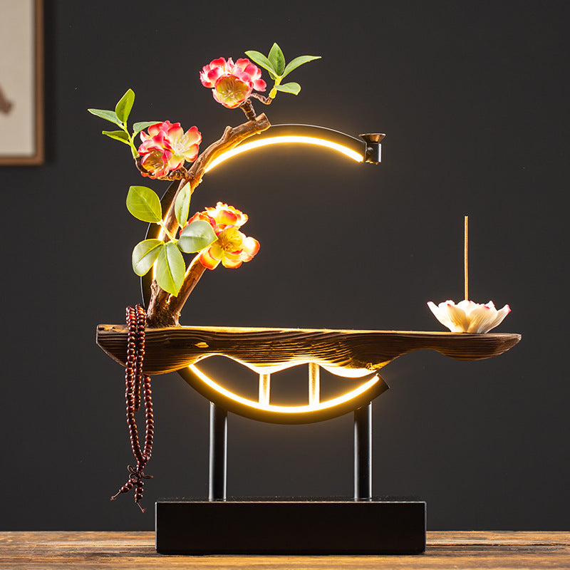 zensoullab New Chinese Style Backflow Incense Ornament Creative Lamp Ring Home Aromatherapy Burner Office Living Room Entrance Desktop Decoration