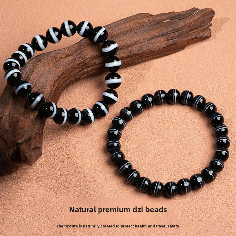 zensoullab Natural First-Line Pharmacist Dzi Bead Agate Bracelet Fashion Versatile Unisex Couple Style Single Circle Bracelet In Stock