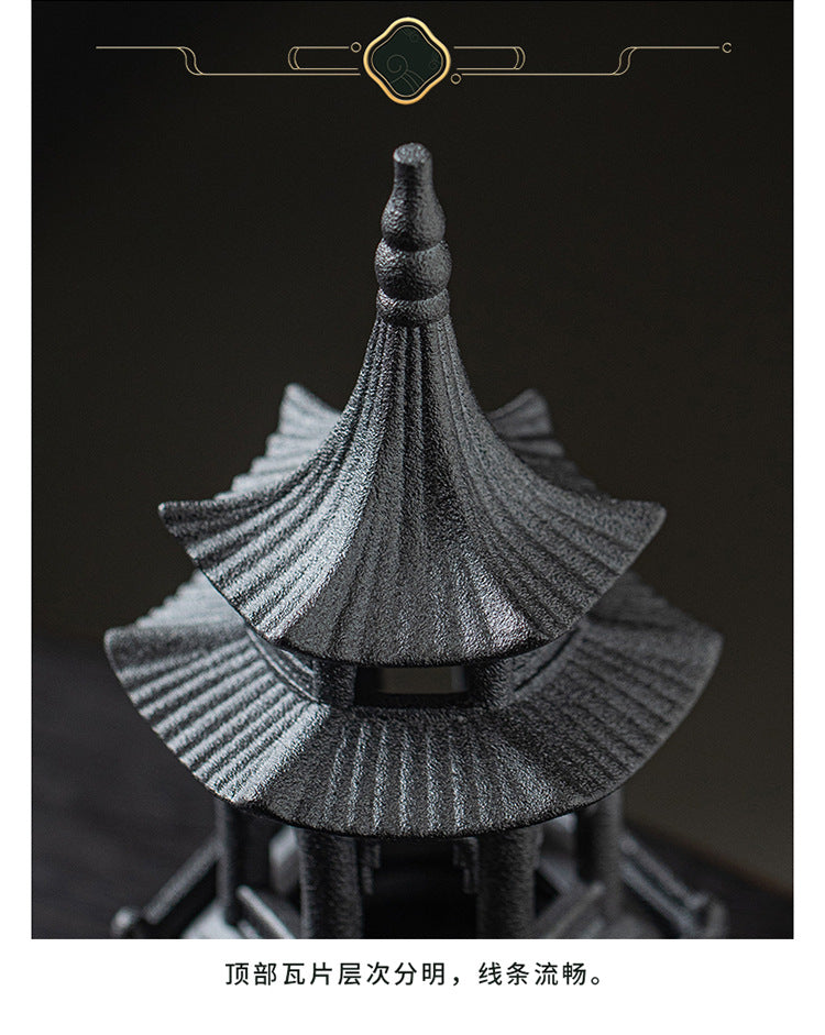 Zensoullab Creative Ceramic Hexagonal Pavilion Tower Incense Burner Home Indoor Incense Burner Zen Tea Room Incense Box Decoration the Machine of Incensing