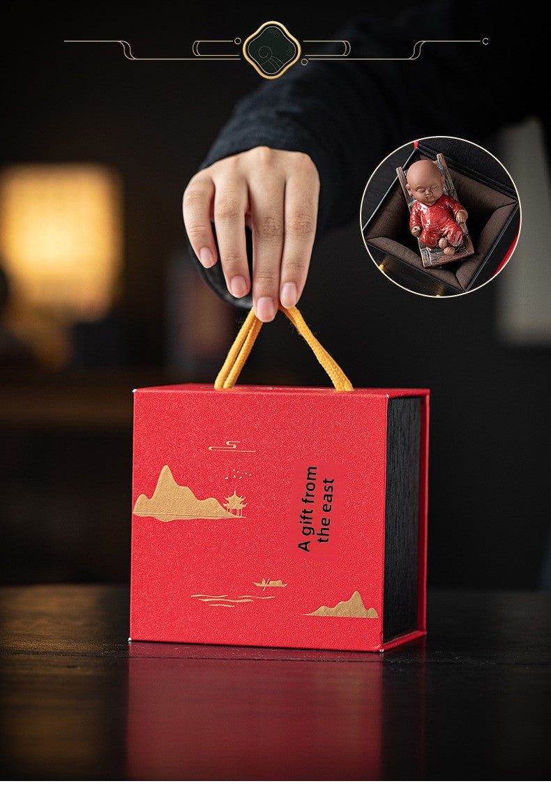zensoullab Rocking Chair Little Monk Incense Burner Creative Incense Holder Zen Tea Room Aromatherapy Burner Ornament Incense Holder Craft