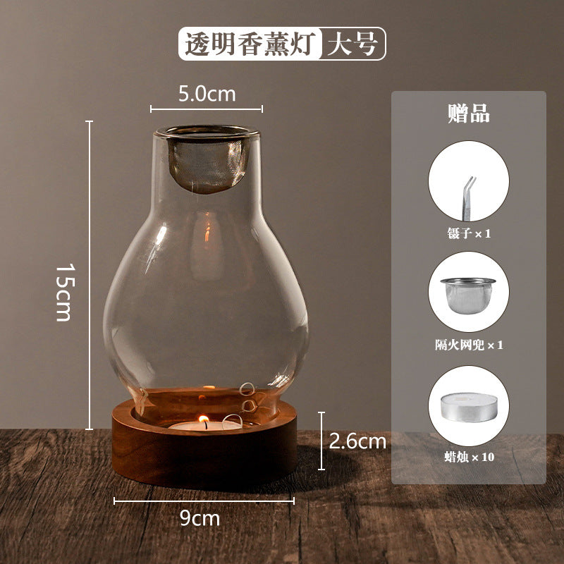 zensoullab Chinese Style Incense Burner Glass Home Use Agarwood Burner Agarwood Sandalwood Natural Incense Fragrance Incense Burner Candle Incense Lamp Incense Burner