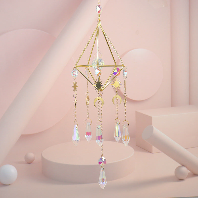 zensoullab Crystal Sun Catcher Air Rack Natural Crystal Column Lamp Prism Pendant Crystal Hanging Garden Decoration