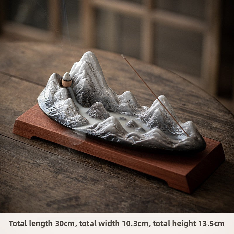 Zensoullab Thousand-Li Landscape Large Ceramic Flowback Incense Burner Home Indoor Incense Stick and Base Creative Aromatherapy Aromatherapy Stove Tea Ceremony Decoration