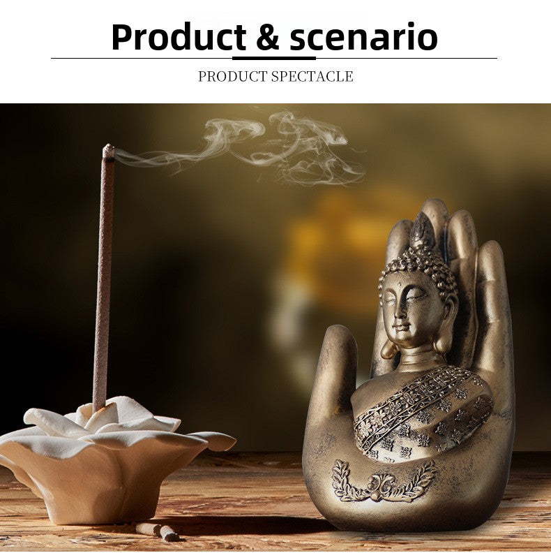 zensoullab Buddha Hand Ornament Home Garden Design Buddha Statue Resin Craft Creative Zen Decoration Gift Home