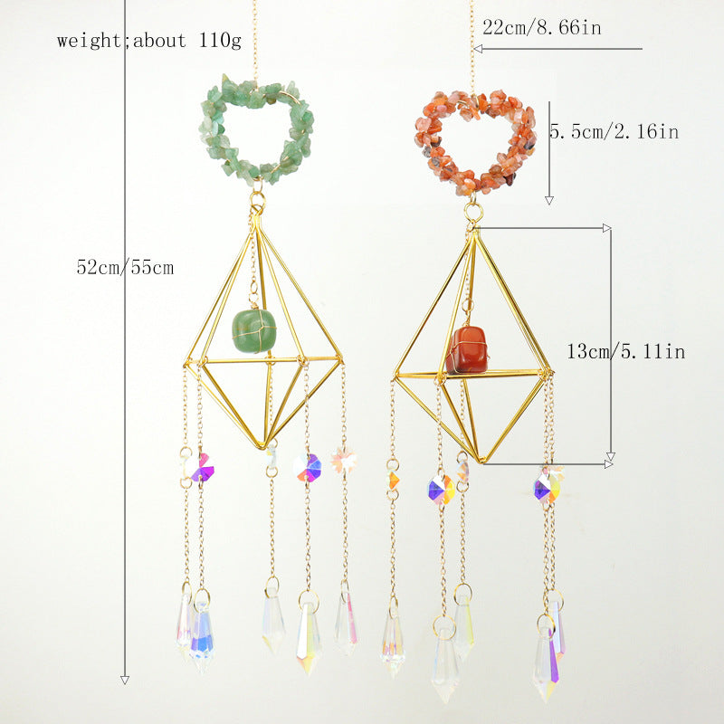 zensoullab Sun Catcher Crystal Air Frame Heart Pendant Light Garden Decoration Pendant Light Crystal Hanging Ornament