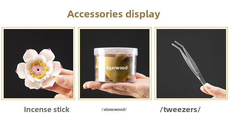 zensoullab New Chinese Style Backflow Incense Ornament Creative Lamp Ring Home Aromatherapy Burner Office Living Room Entrance Desktop Decoration