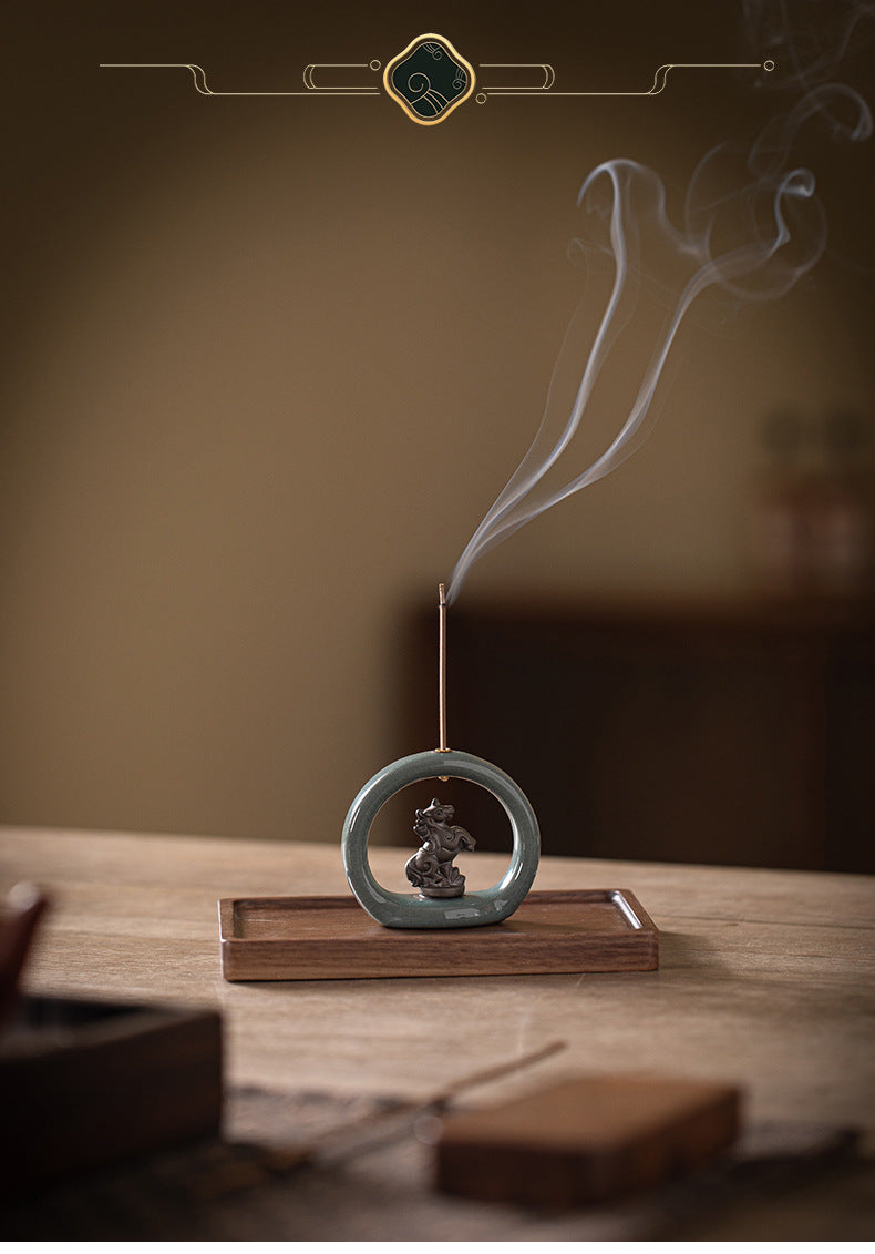 zensoullab Zen Style Small Monk Incense Holder Creative Dual-use Coil Incense Burner Incense Burner for Home Indoor Sandalwood Agarwood Incense Burner Ornament