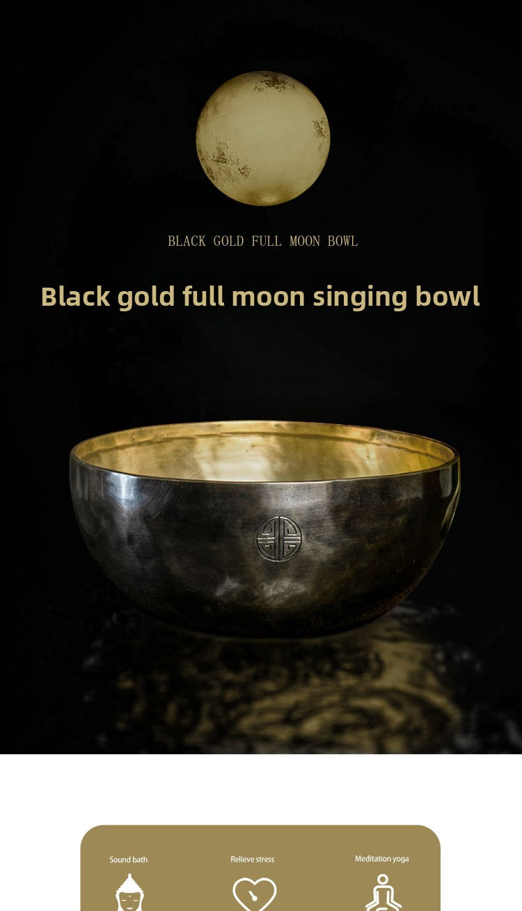 Zensoullab Nepal Handmade Buddha Bowl Xizang Himalaya Bowl Ugyen Double Color Full Moon Himalaya Bowl Copper Chime Stone Yoga Healing Meditation Himalaya Bowl