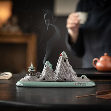 zensoullab Ceramic Incense Burner Sandalwood Burner Incense Box Incense Holder Incense Stick Agarwood Sandalwood Incense Burner Home Indoor Incense Home Decor