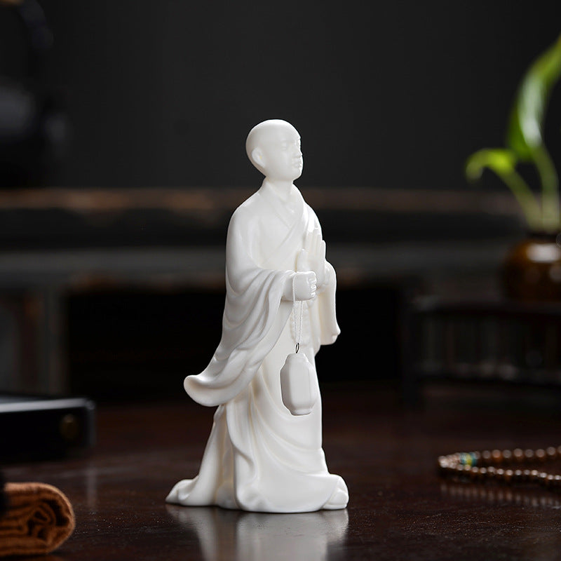 zensoullab Purple Clay Zen Buddhist Little Monk Figurine Creative Ceramic Character Home Living Room Tea Room Tea Pet Desktop Decoration