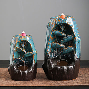 zensoullab Backflow Incense Burner Left and Right Fengyuan Kiln Change Antique Sandalwood Incense Burner Large Home Indoor Creative Ornament