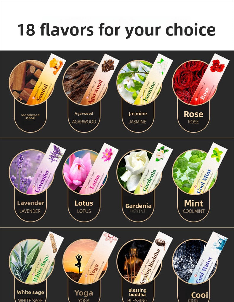 zensoullabGF Hot-Selling Indian Incense 18 Flavors Masala Handmade Sandalwood Agarwood Imported Aromatherapy Incense Stick Tibetan Incense