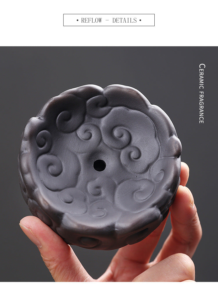 zensoullab Original Purple Clay Mountain Water Backflow Incense Burner Creative Cloud Windproof Cover Backflow Incense Burner Hot