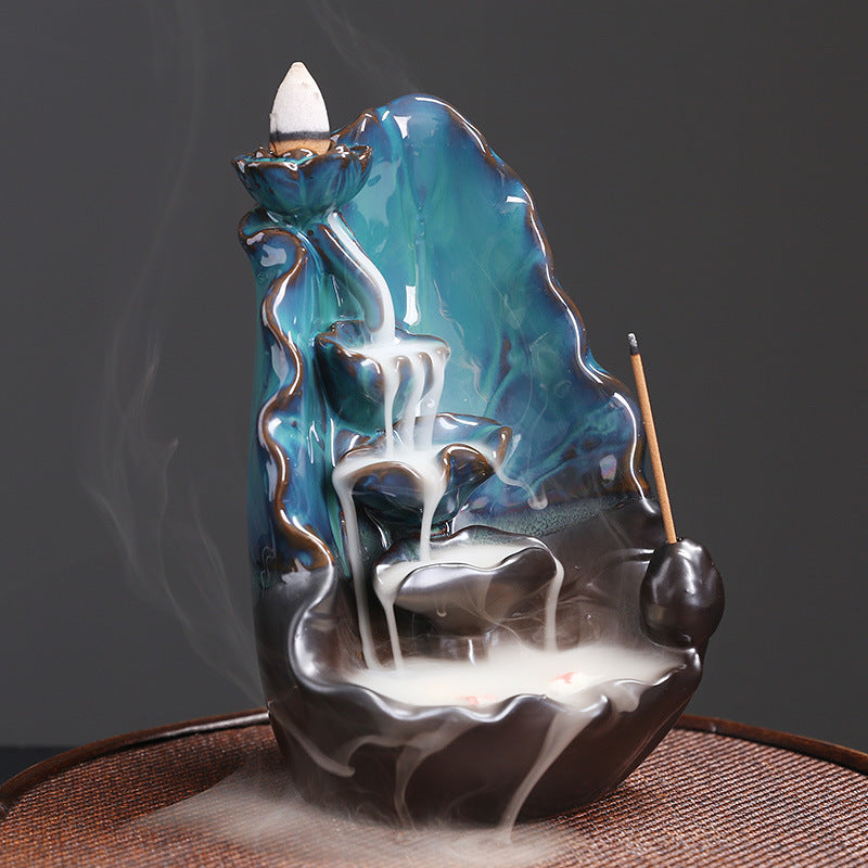 Amazon Ceramic Lotus Backflow Incense Burner Creative Blue Lotus Backflow Aromatherapy Burner Home Decor