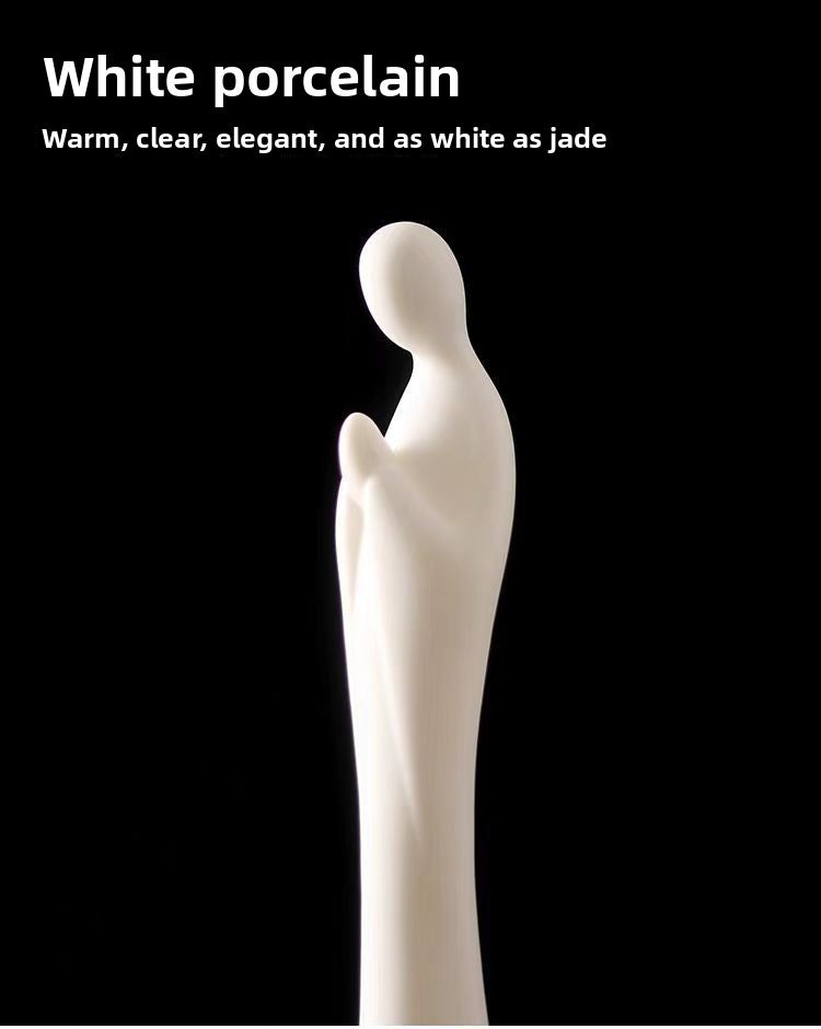 zensoullab Creative Ceramic Phaseless Buddha Figurine Living Room Tea Ceremony White Porcelain Little Monk Zen Style Chinese Minimalist Decorative Ornament