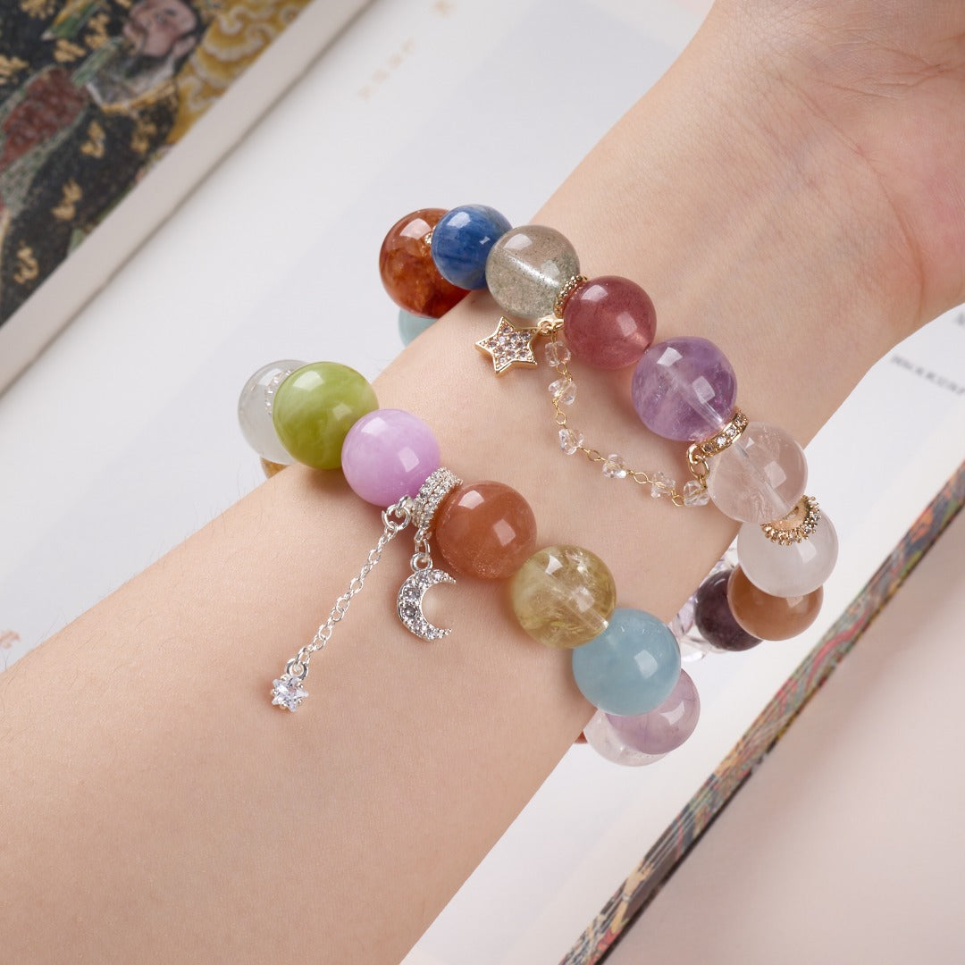 zensoullab Natural Large Point Crystal Bracelet Star Moon Fairy Princess High-end Crystal Bracelet