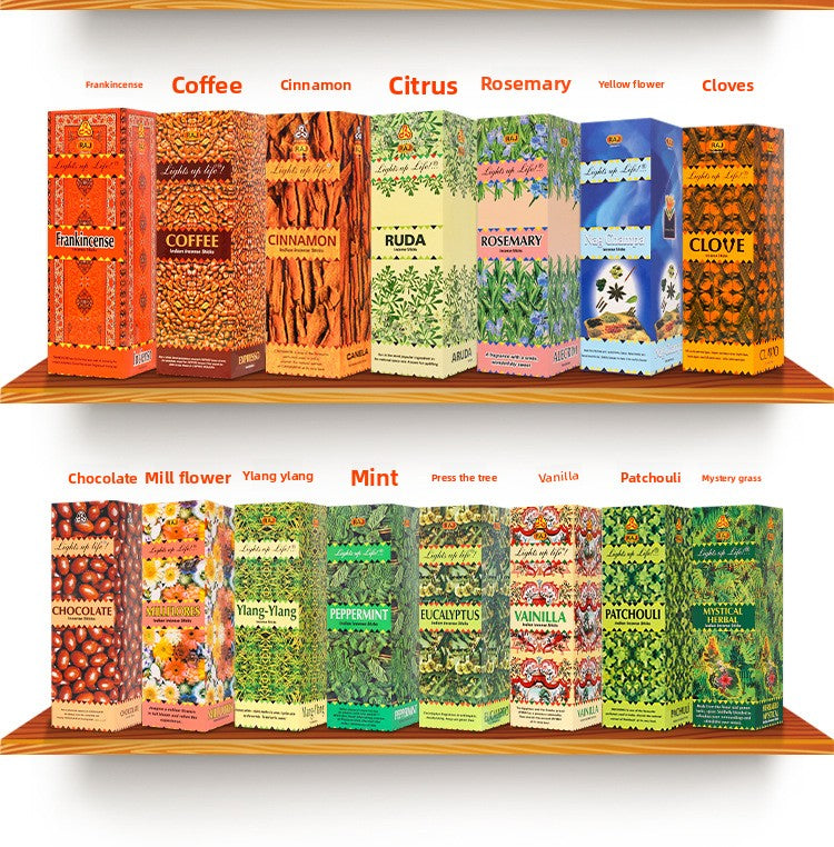 Zensoullab India Fragrant 30 Kinds of Fragrance Small Square Series Genuine Goods Imported Indian Aromatherapy Joss-Stick Handmade Incense