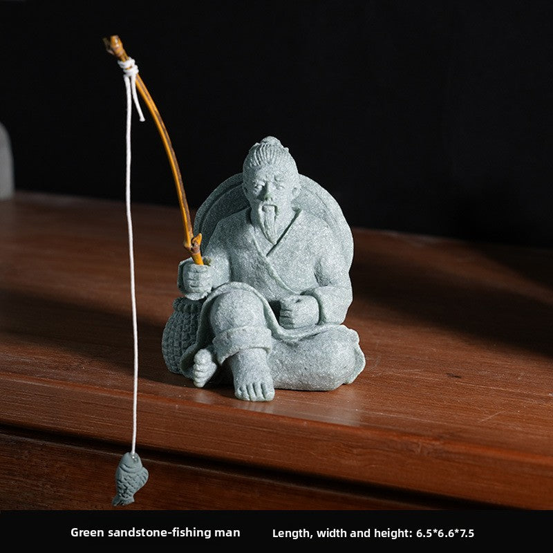 zensoullab Desktop Chinese Style Northern Wei Dynasty Buddha Statue Buddha Micro Landscape Fish Tank Landscaping Rockery Desktop Ornament Tea Pet Incense Decoration