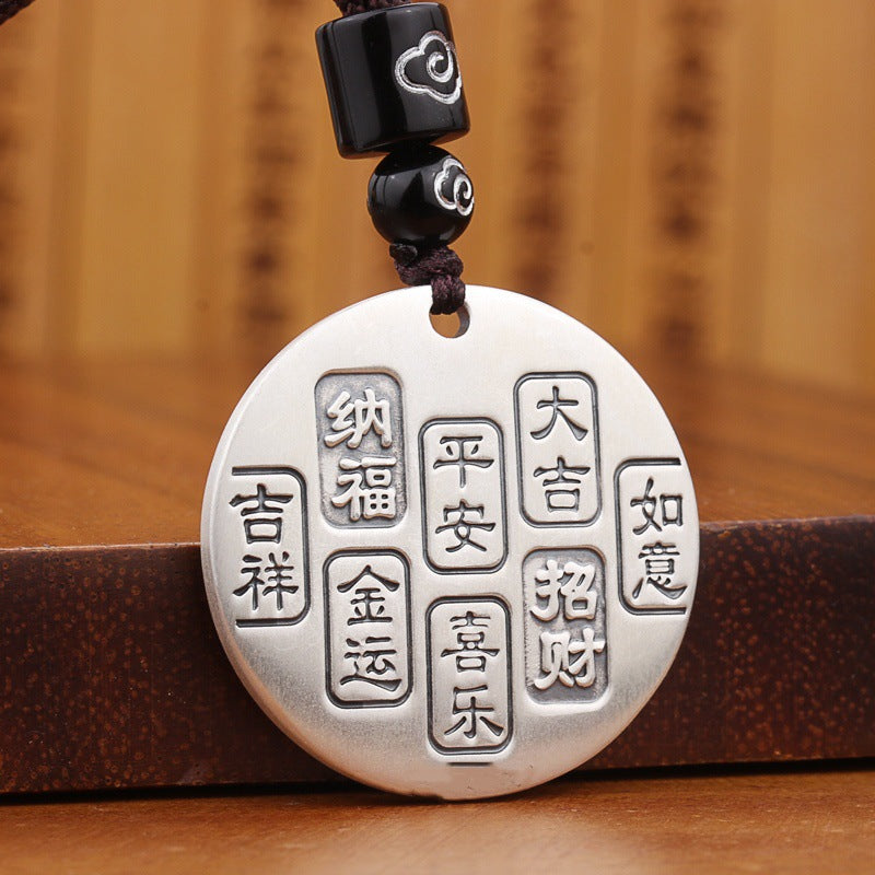 zensoullab Vintage Maitreya Buddha Pendant Thai Silver Solid Vintage Unisex Round Pendant Auspicious Big Belly Buddha Male Small Buddha Pendant
