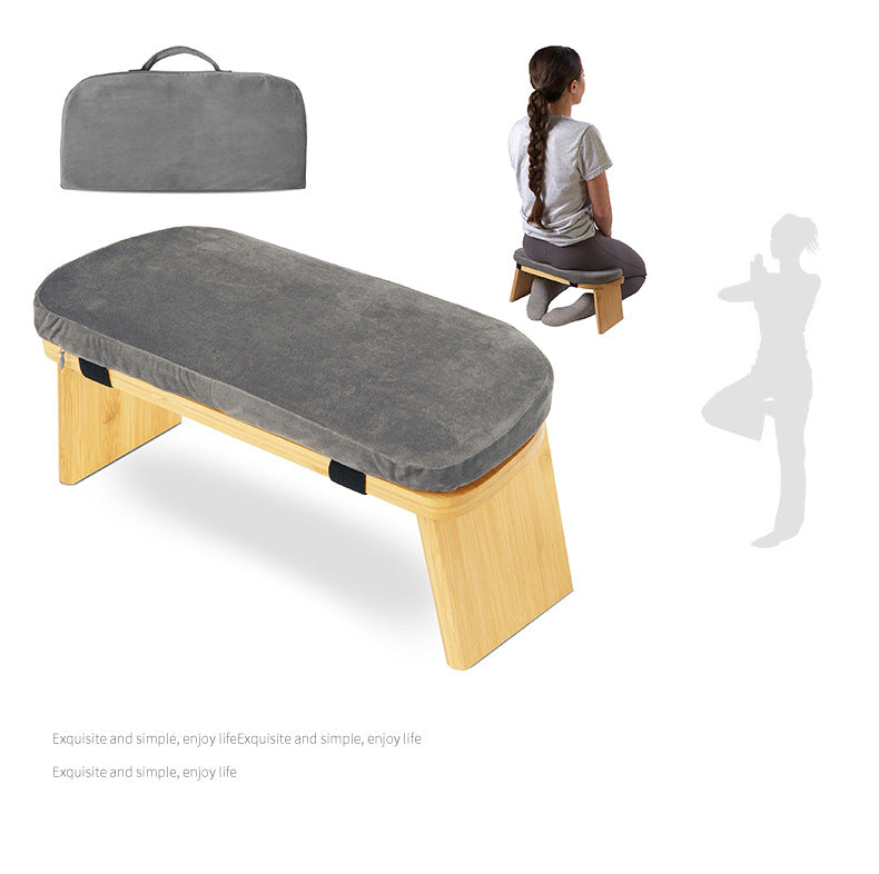 zensoullab Wooden Yoga Stool Kneeling Stool Soft Exercise Sitting Stool Multi-color Foldable Yoga Meditation Stool