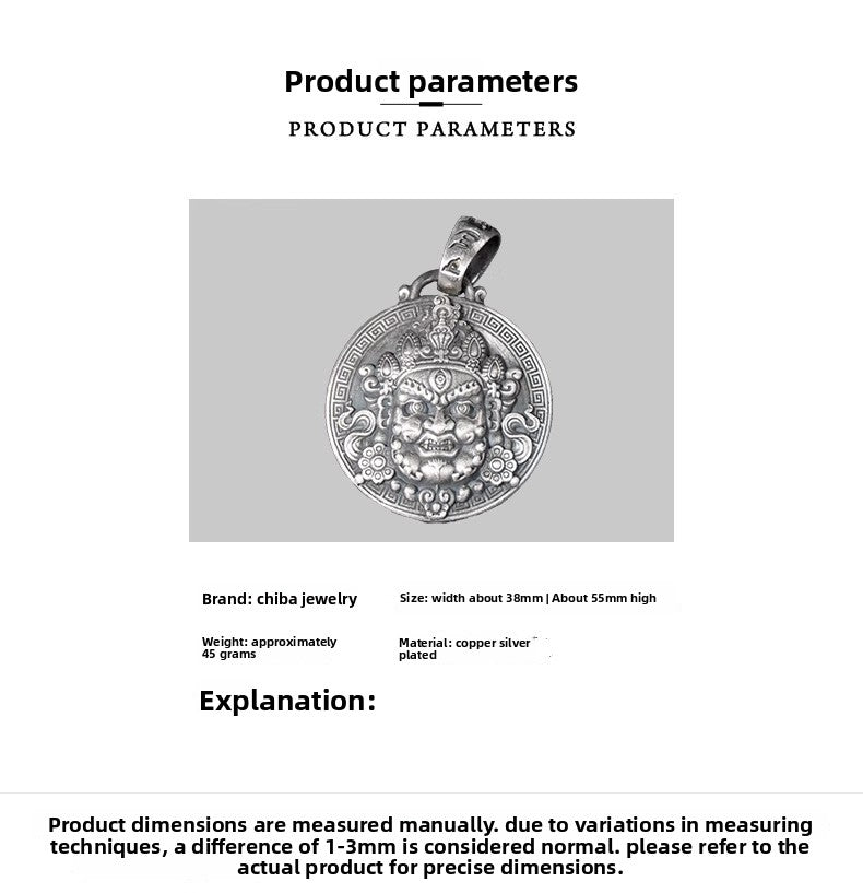 zensoullab National Trend Thai Silver Pendant Retro Three-Eyed Wisdom Buddha Hanging Ornament Original Handmade Buddha Amulet Versatile Men's and Women's Necklace