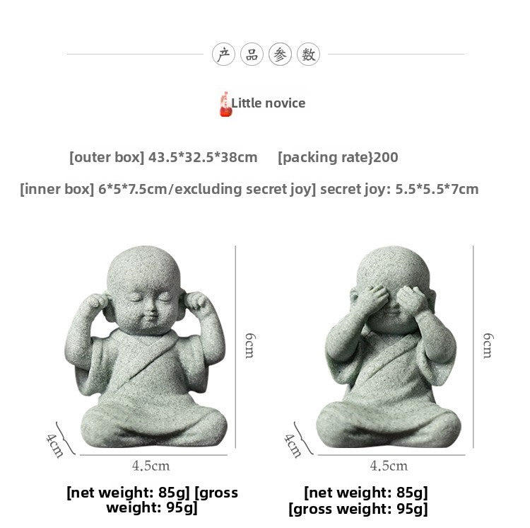 zensoullab Decorative Crafts Zen Decorations Tea Room Arrangement Landscaping Little Monk Decoration New Chinese Style Micro Landscape Arrangement Props