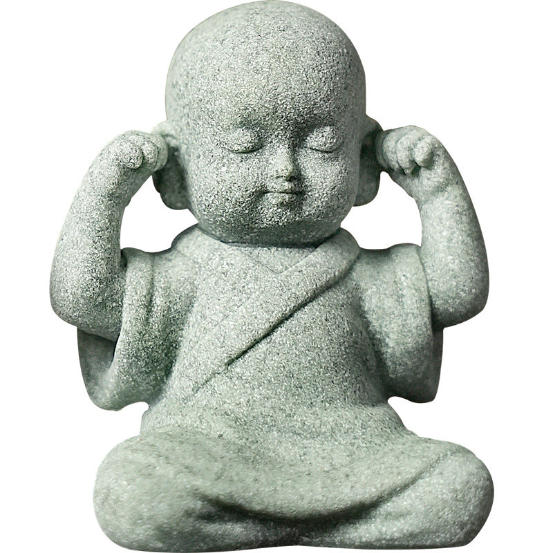 zensoullab Decorative Crafts Zen Decorations Tea Room Arrangement Landscaping Little Monk Decoration New Chinese Style Micro Landscape Arrangement Props