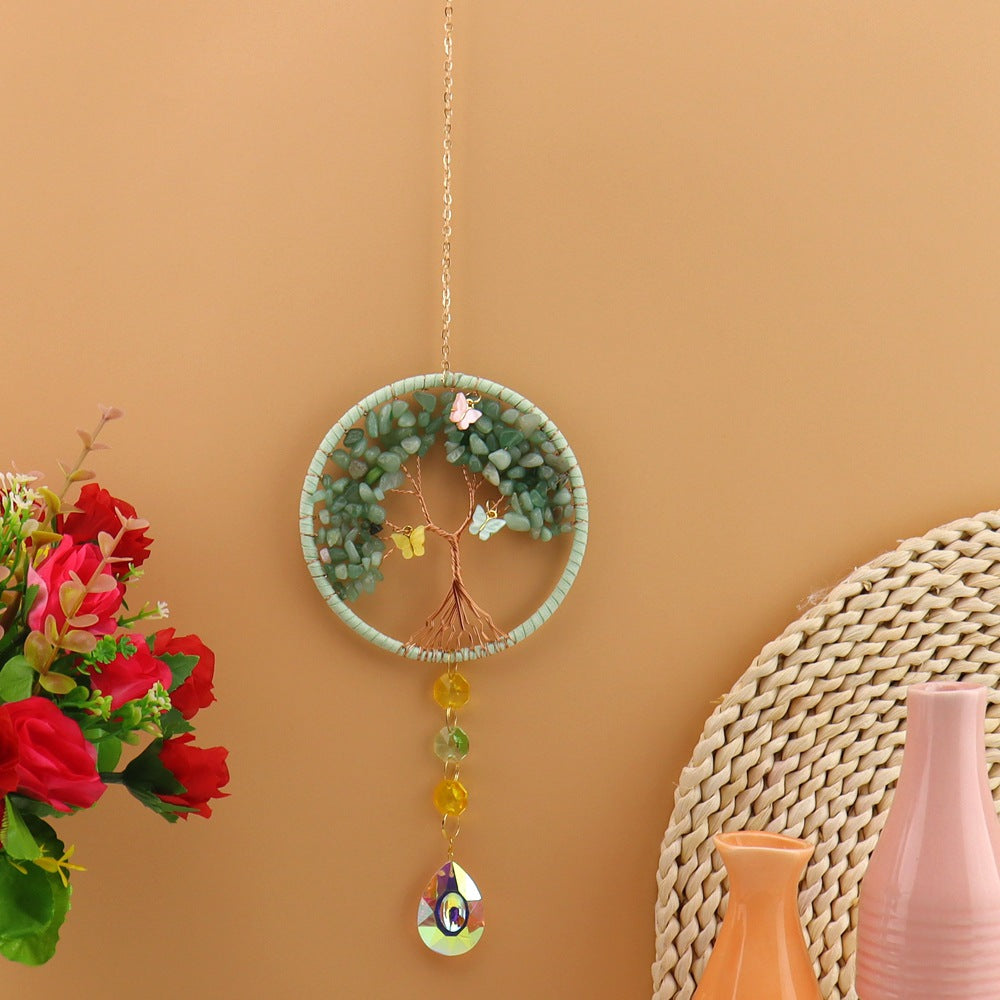 zensoullab Home Decor Pendant Inspiration Design Natural Crystal Tree of Life Sun Catcher Crystal Wind Chime