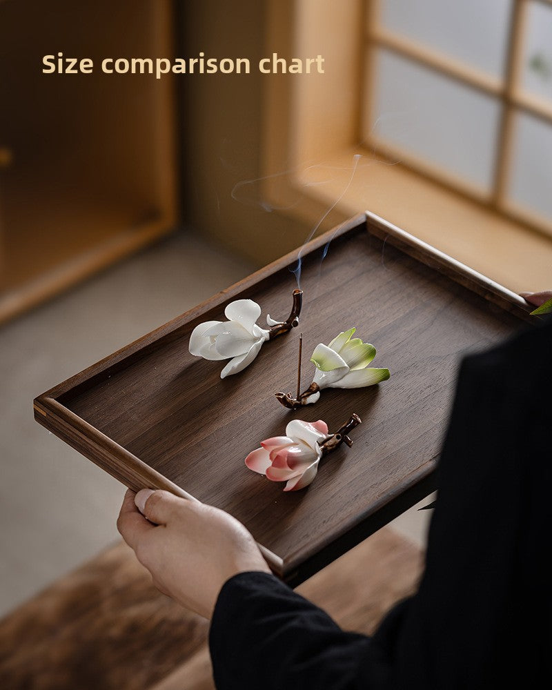 zensoullab Ceramic Magnolia Flower Incense Holder