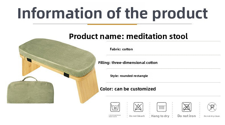 zensoullab Wooden Yoga Stool Kneeling Stool Soft Exercise Sitting Stool Multi-color Foldable Yoga Meditation Stool