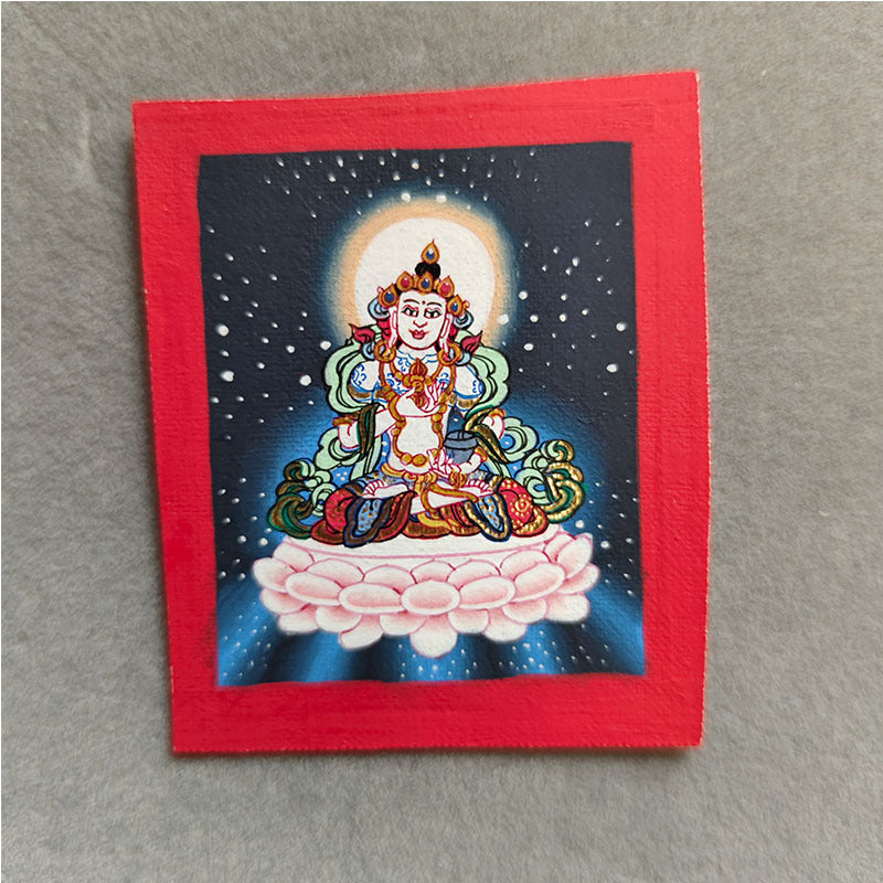 zensoullab Nepal Hand-painted Moli Branchi Tian Vajrasattva Thangka Tibetan Buddha Statue Bodhisattva Thangka Gawu Box Necklace Pendant