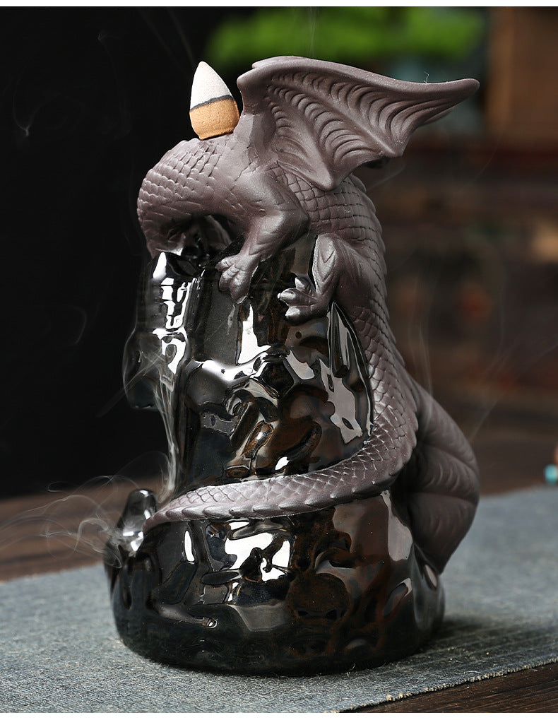 zensoullab Original Ceramic Tower Incense Agarwood Backflow Incense Burner Creative European Style Pterosaur Backflow Incense Burner Home Decor