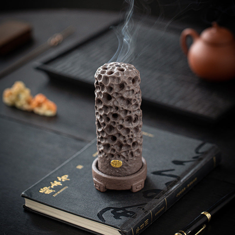 zensoullab Zen Style Incense Burner with Lid for Home Indoor Ceramic Vintage Incense Holder Creative Aromatherapy Burner Incense Decoration