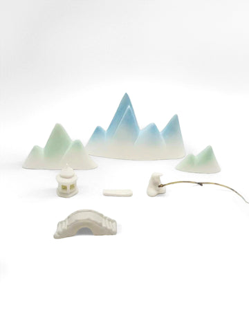 zensoullab Ceramic Rockery Handmade Zen Ornament New Chinese Style Living Room Tea Room Study Pen Holder Entrance Micro Landscape Fish Tank Decoration