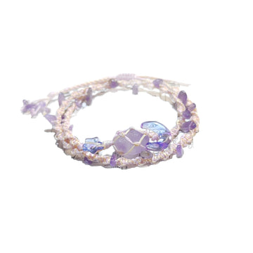 zensoullab Star Moon Amethyst Bracelet Heavy Craft Double Layer Stacking Wear