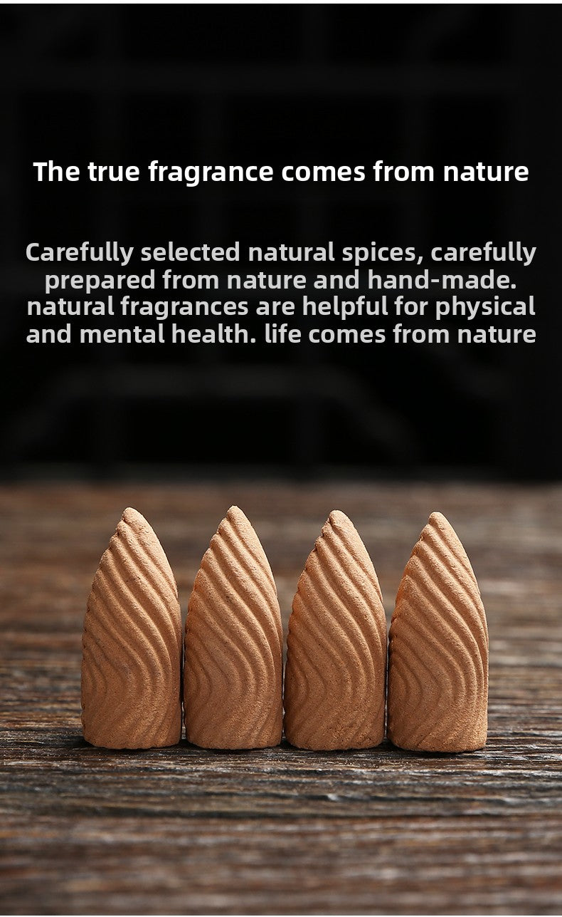 zensoullab Natural Backflow Incense Pellets Long-lasting Sandalwood Agarwood Home Indoor Incense Backflow Tower Aromatherapy Ornament Toilet