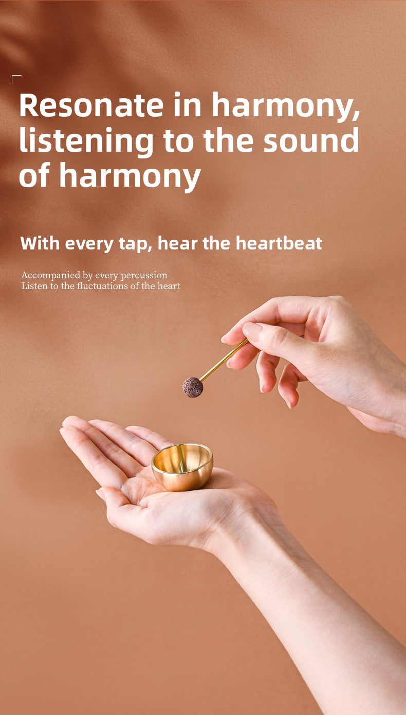 zensoullab Mini Singing Bowl Essential Oil Ornament Handmade Copper Bowl Sound Therapy Meditation Relaxation Stress Relief Gift