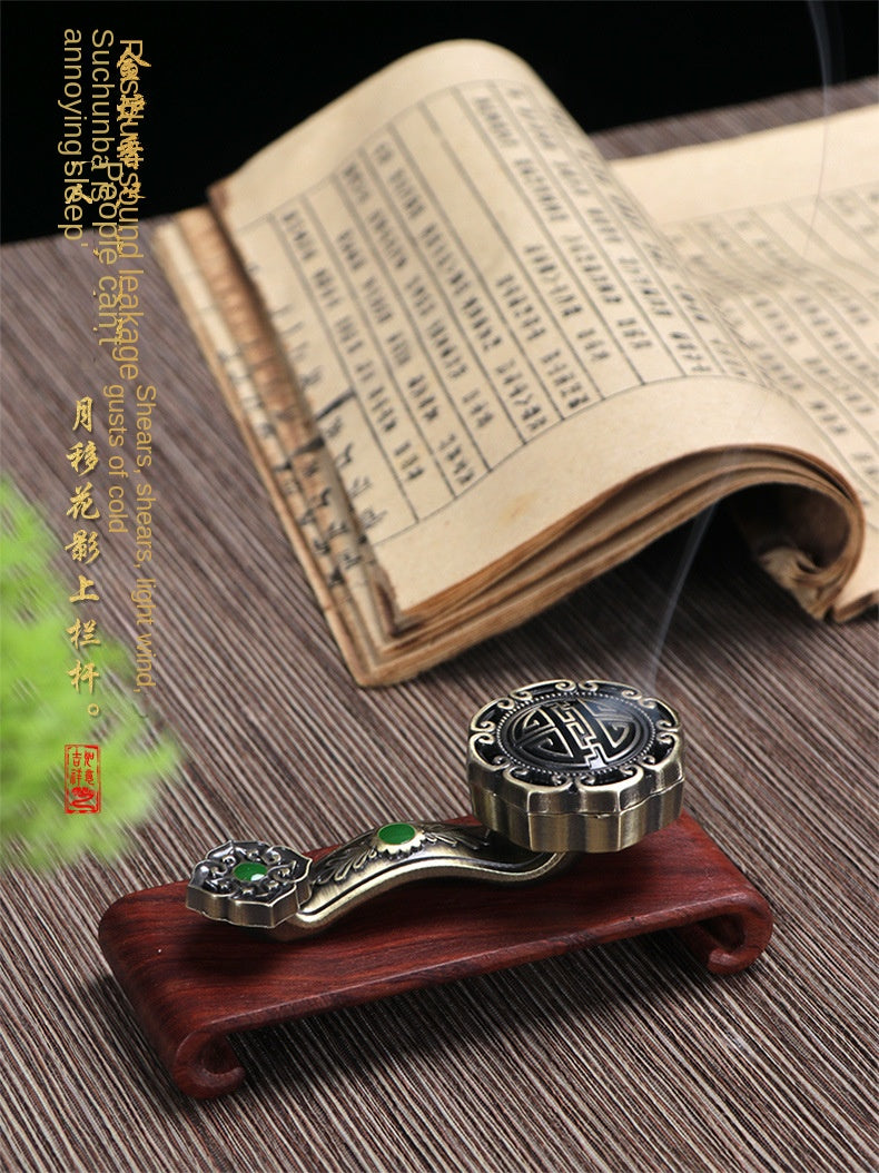 zensoullab Ruyi Auspicious Chinese Incense Burner Small Cloud Shape Non-Stick Incense Burner for Home Indoor Tea Ceremony Incense Desktop Mini Ornament