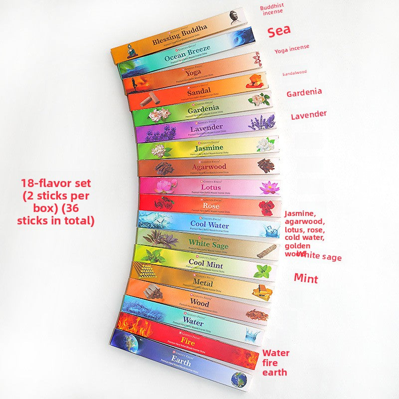 zensoullabGF Hot-Selling Indian Incense 18 Flavors Masala Handmade Sandalwood Agarwood Imported Aromatherapy Incense Stick Tibetan Incense